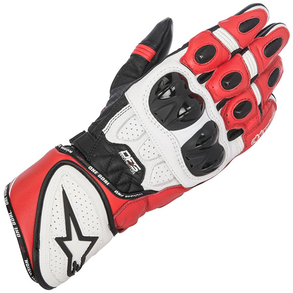 Alpinestars GP Plus R Fluo/Red/Wht Leather Motorbike/Motorcycle Race Gloves 