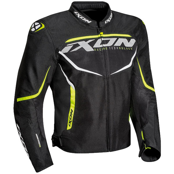 IXON SPRINTER Black/White/Red/Yellow Motorbike Waterproof Warm Textile Jacket 